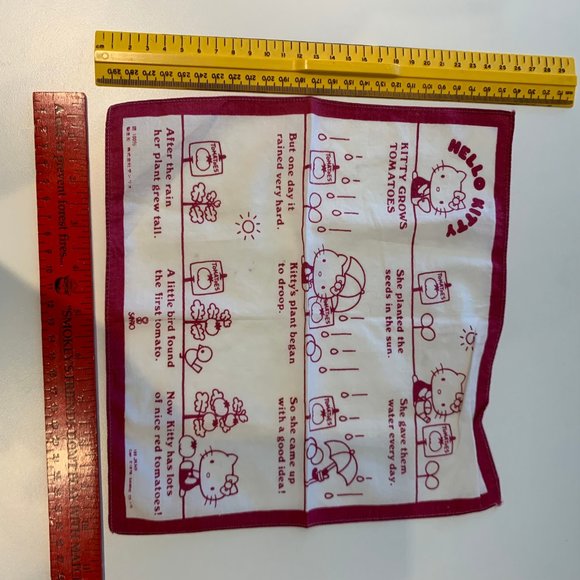 LOT OF 4 VINTAGE 1970S RARE HELLO KITTY HANDKERCHIEFS - Picture 7 of 16